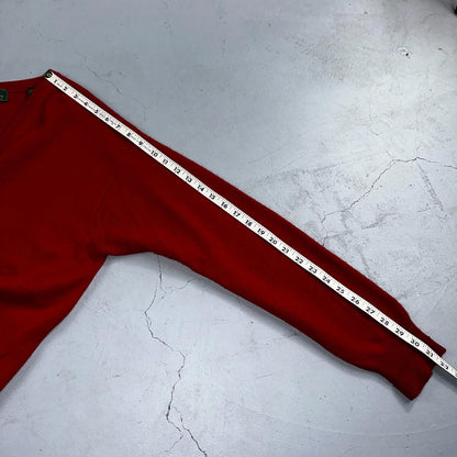 Embassy Row Sweater Men's L Red Cashmere Wool Knit V Neck Pullover
