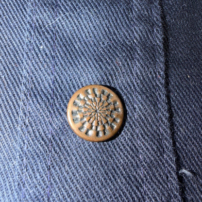 VTG 70s JC Penney Navy Work Shirt Button Front Chore Utility Rockabilly Workwear