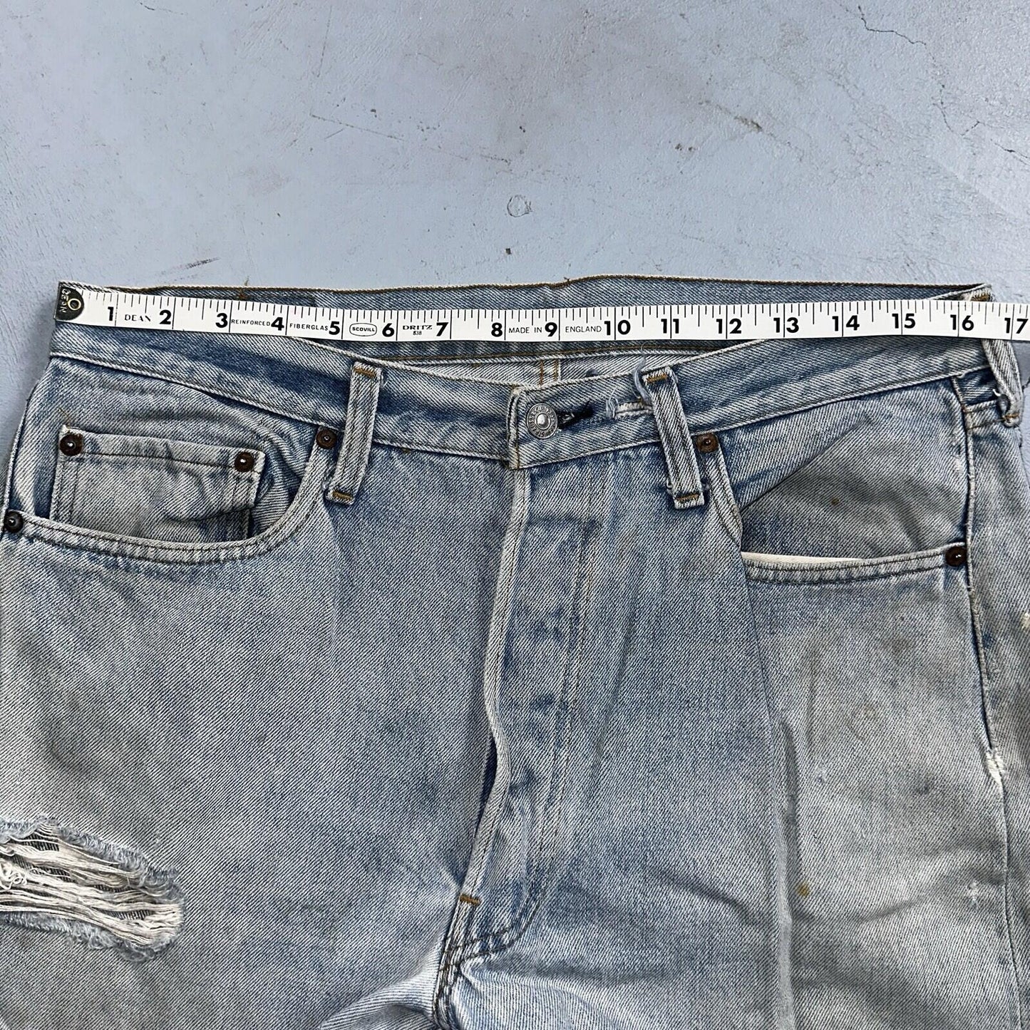 Levis 501 Vintage 80s Redline Selvedge USA XX Jeans Light Wash 36x31 Act 33x28