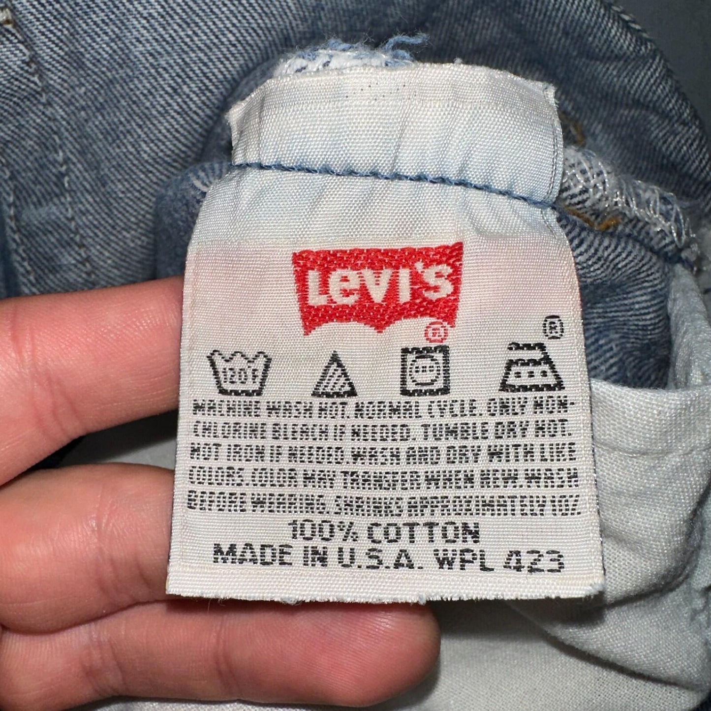 Levis 501 Vintage 90s USA XX Straight Leg Jeans Blue Light Wash 35x32 Act 31x29