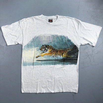 Tiger 90s AOP VTG T Shirt Front Back Nature Love Animals Stripes Single Stitch