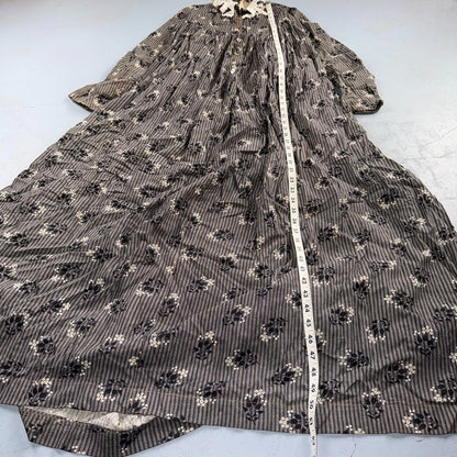 Antique Edwardian 1800s Calico Day Dress House Farm Dress Victorian 1900s Lace