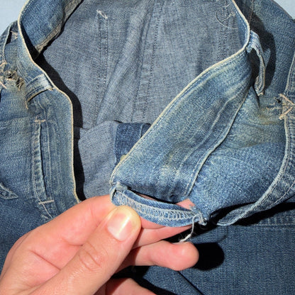 1940s WWII Navy Selvedge Denim Pants Seafarer Uniform Blue Jeans VTG 40s 30x28