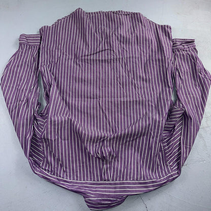 Polo Ralph Lauren VTG Shirt Mens Small Purple Poplin Cotton Striped Preppy