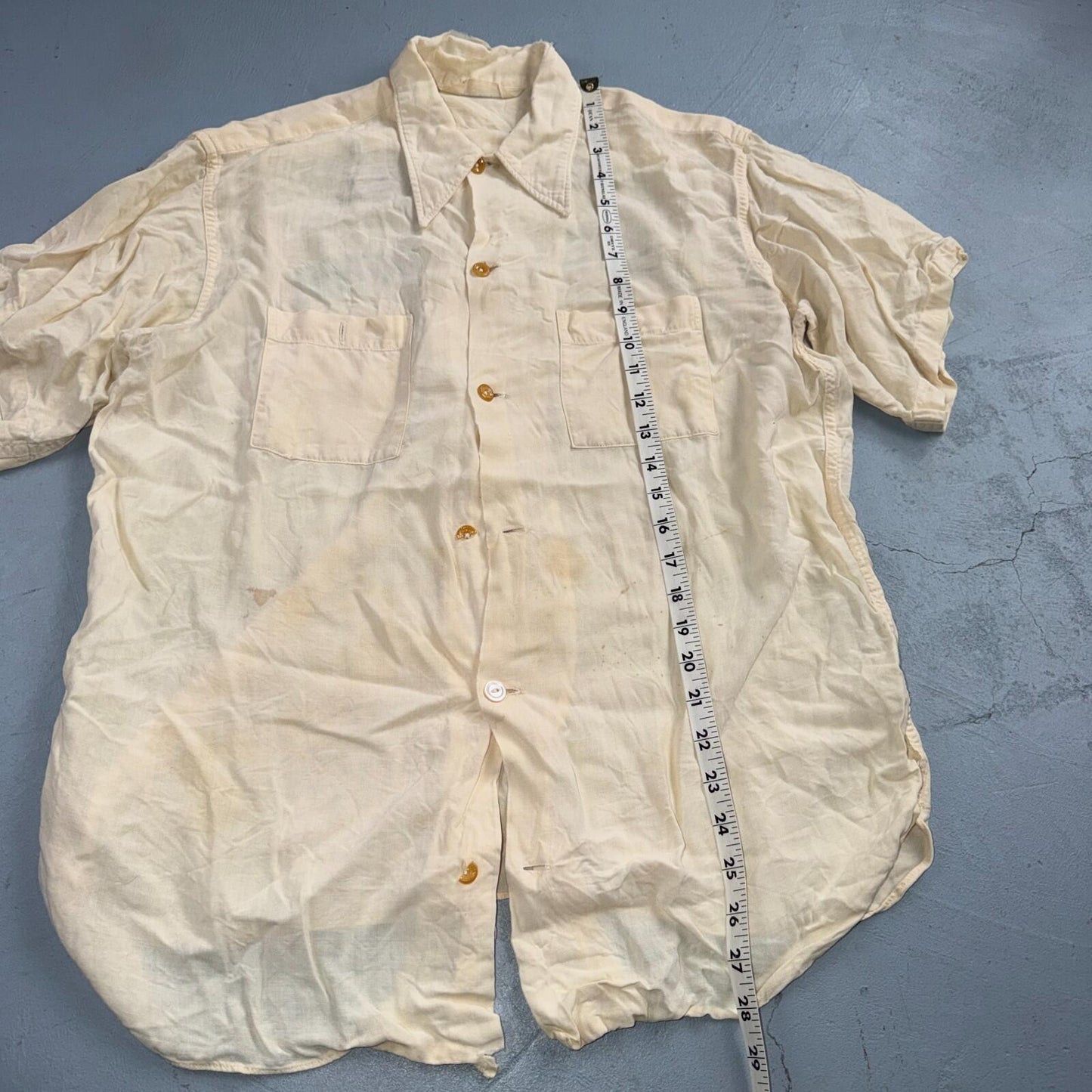 VTG Nat Nast Shirt 1950s Chainstitch Gab Gabardine Short Sleeve Rockabilly RARE