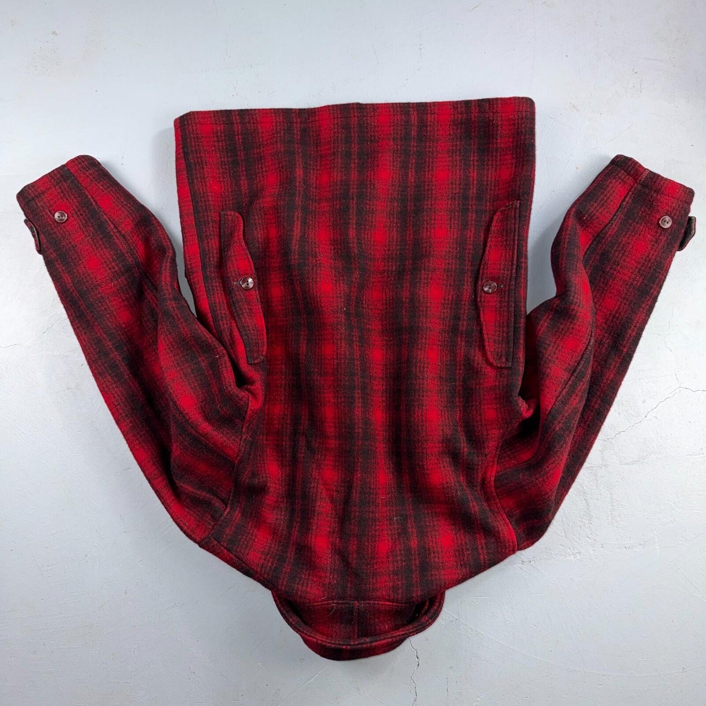Vintage Woolrich Mackinaw Jacket 1940s Buffalo Plaid Hunting Wool Coat 40s Chore