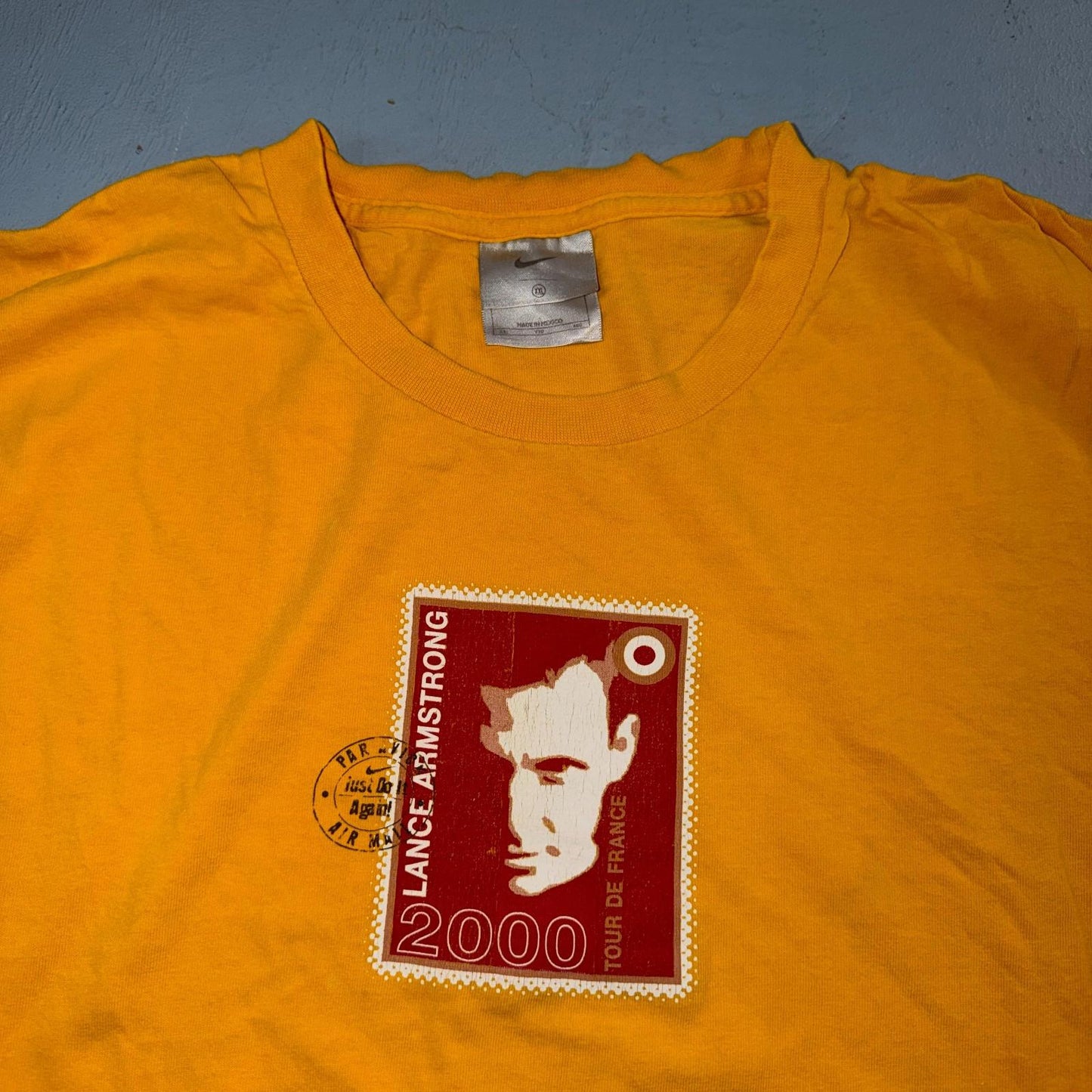 Nike Rare Vintage Lance Armstrong Tour De France 2000 Stamp T Shirt 2000s 2XL