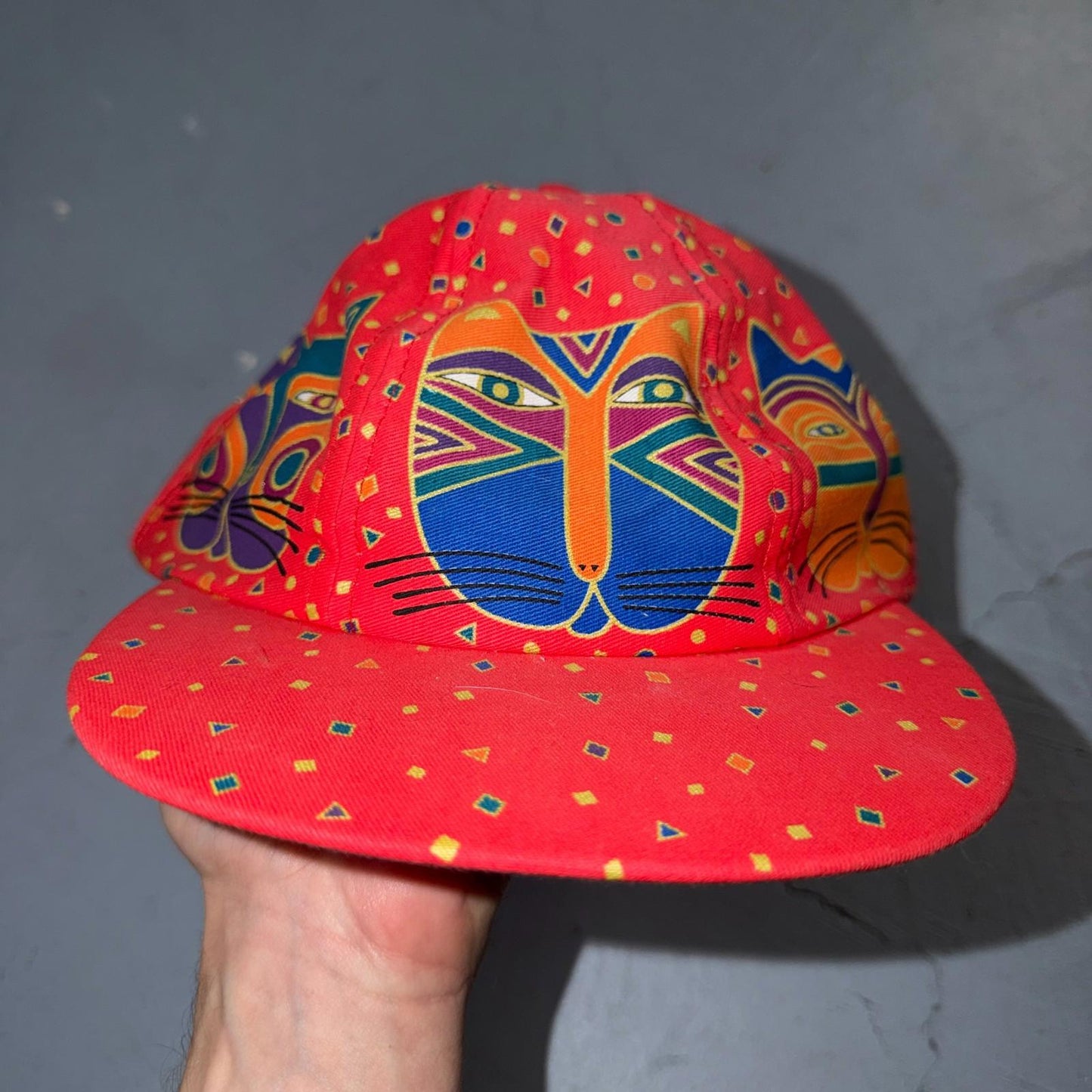 Laurel Burch Cats VTG Hat Baseball Cap Snapback 80s Kittens Trucker Abstract Art