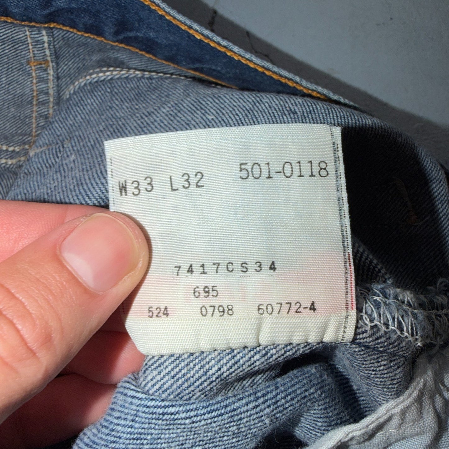 Levis 501 Vintage 90s USA XX Straight Leg Jeans Blue Med Wash 33x32 Act 33x31