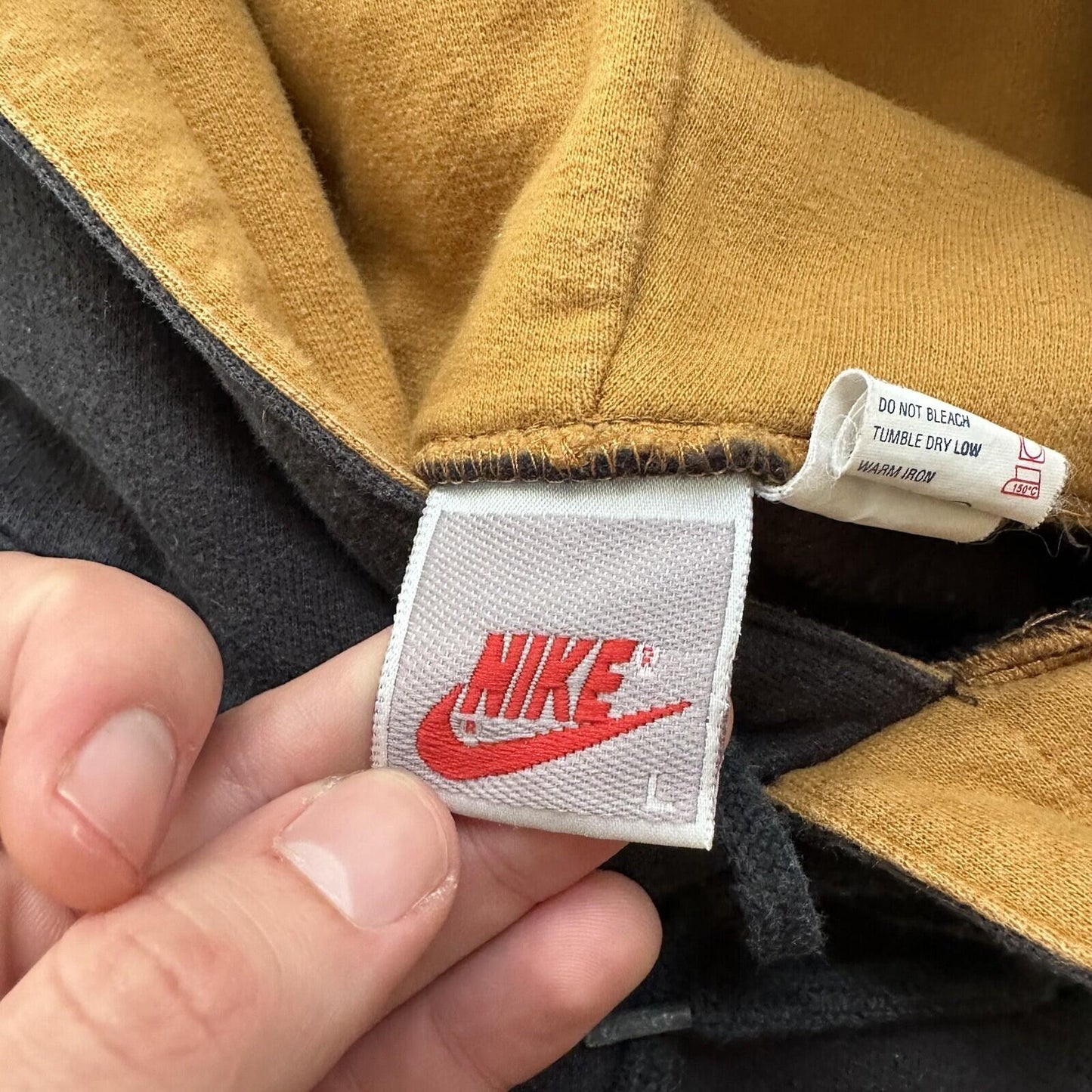 Nike Vintage Sweatshirt Mens T Shirt Tonal Hoodie Center Swoosh Rap Fall Brown