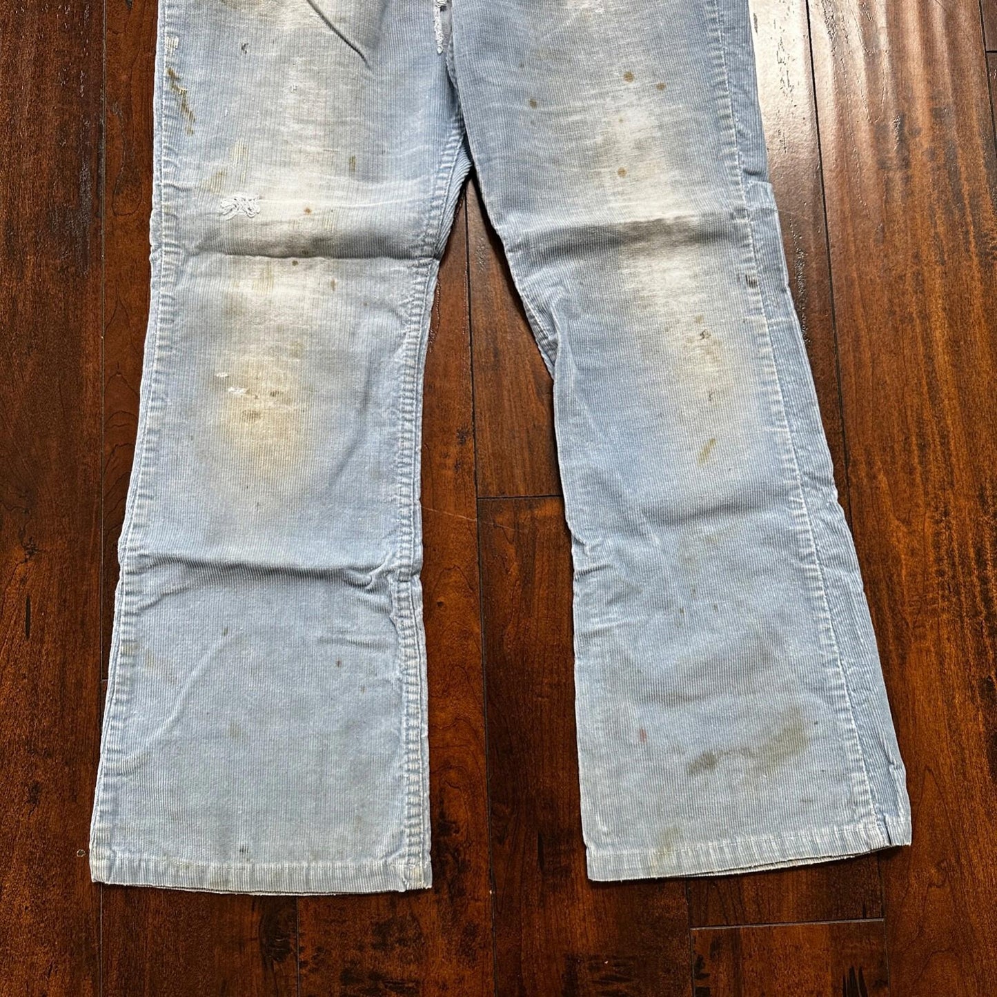 VTG 684 Corduroy Pants Bell Bottom USA 32x27 Boot Cut 1970s 70s Blue Talon