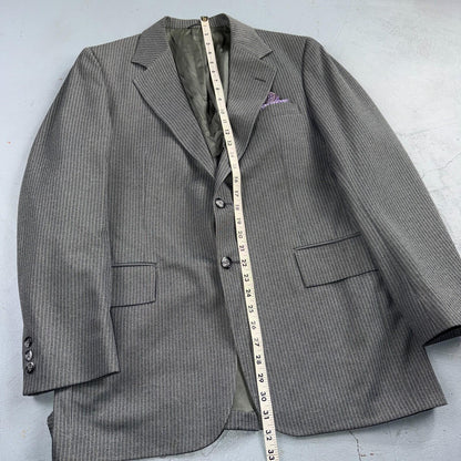 1960s 1970s VTG Mens 3 PC Suit 40 Jacket Coat Pants Gray Union Wool Rockabilly