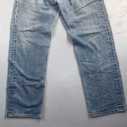 Levis 501 Vintage 90s USA XX Straight Leg Jeans Blue Light Wash 36x32 Act 33x27