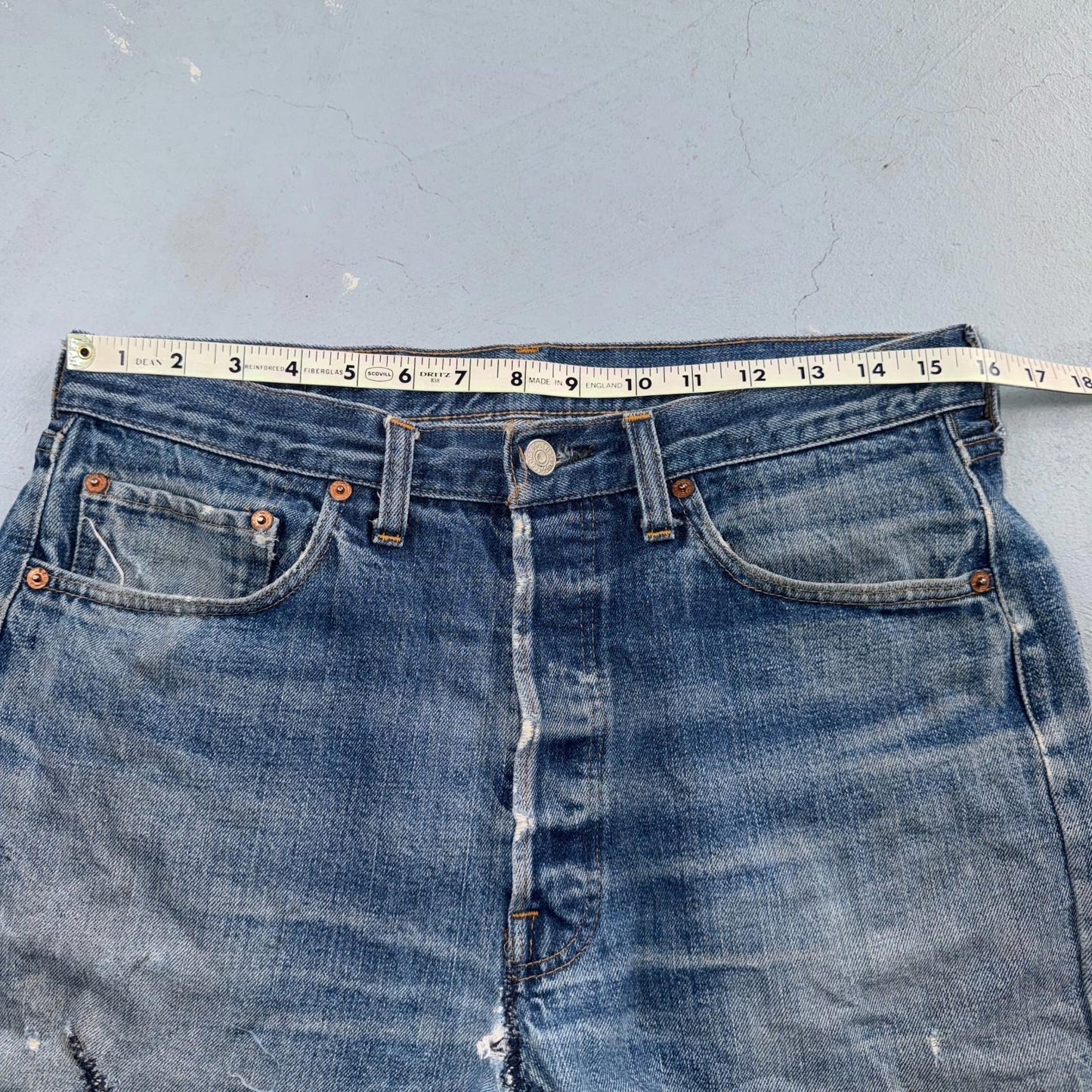 Levis 501 Vintage 70s SS Redline Selvedge USA XX Jeans Light Wash Shorts 31x5