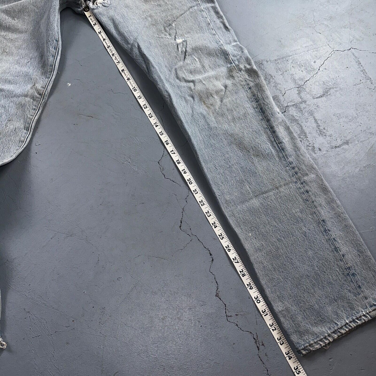 Levis 501 Vintage 80s USA XX Straight Leg Jeans Blue Light Wash 34x36 Act 31x34