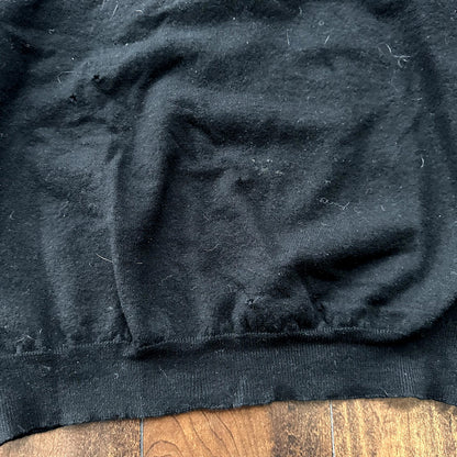 Zanobette Knitwear men's medium black top rugby Thrashed Vintage 80s Sweater