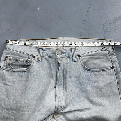 Levis 501 Vintage 90s Y2K XX Straight Leg Jeans Blue Light Wash 34x36 Act 33x31