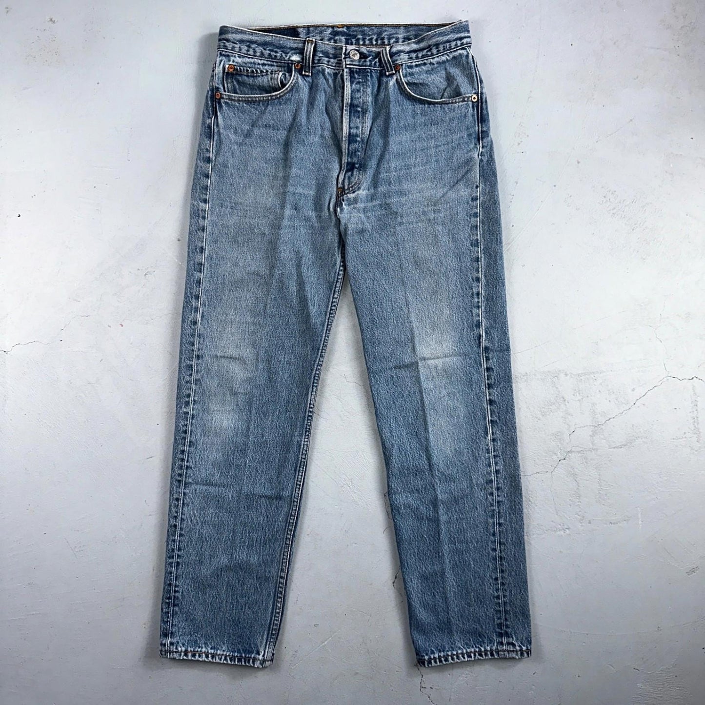Levis 501 Vintage 90s USA XX Straight Leg Jeans Blue Light Wash 35x34 Act 31x30