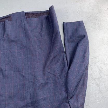 60s Pinstripe Blue Double Breasted Suit Jacket Wool 42 70s Navy Blue 1960s
