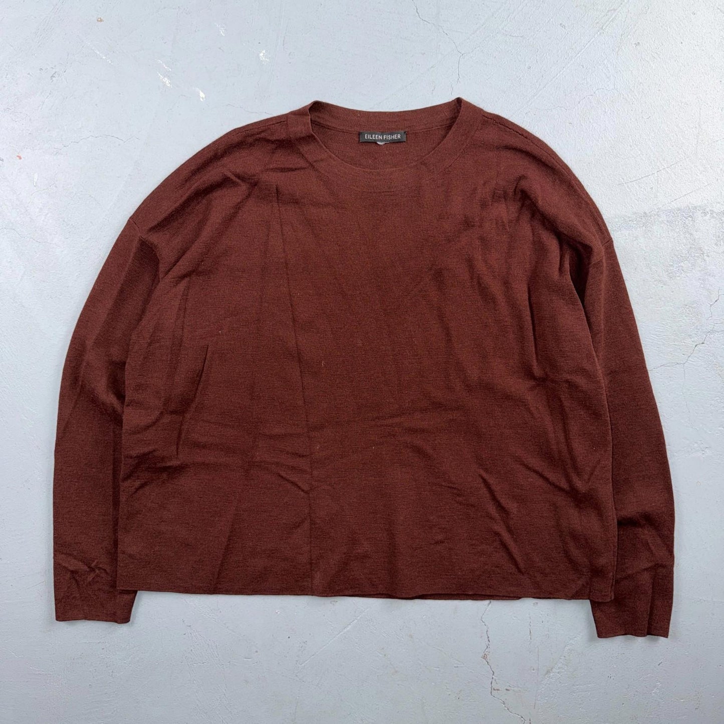 Eileen Fisher Paprika Knit Seamless Sweater Womens S Burnt Orange Brown