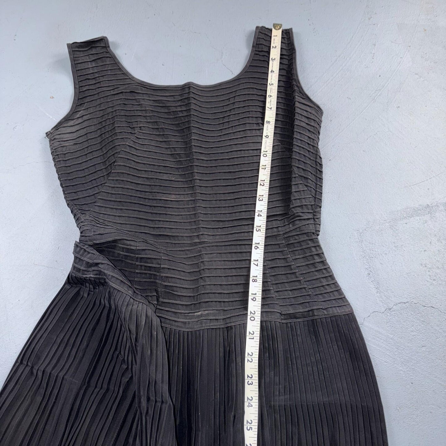 1950s Koret of California Midi Dress Womens Flare Textured Rockabilly Black
