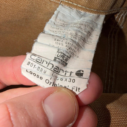 Carhartt VTG Double Knee Carpenter Pants B01 USA BRN Brown 38x30 Thrashed