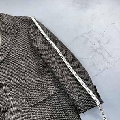 Norm Thompson VTG 80s Harris Tweed Preppy Wool Herringbone Blazer Jacket 42