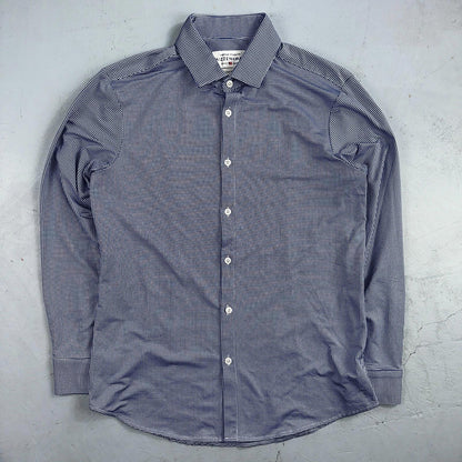 Mizzen Main Spinnaker Collection Shirt Mens L Trim Fit Navy Gingham Performance