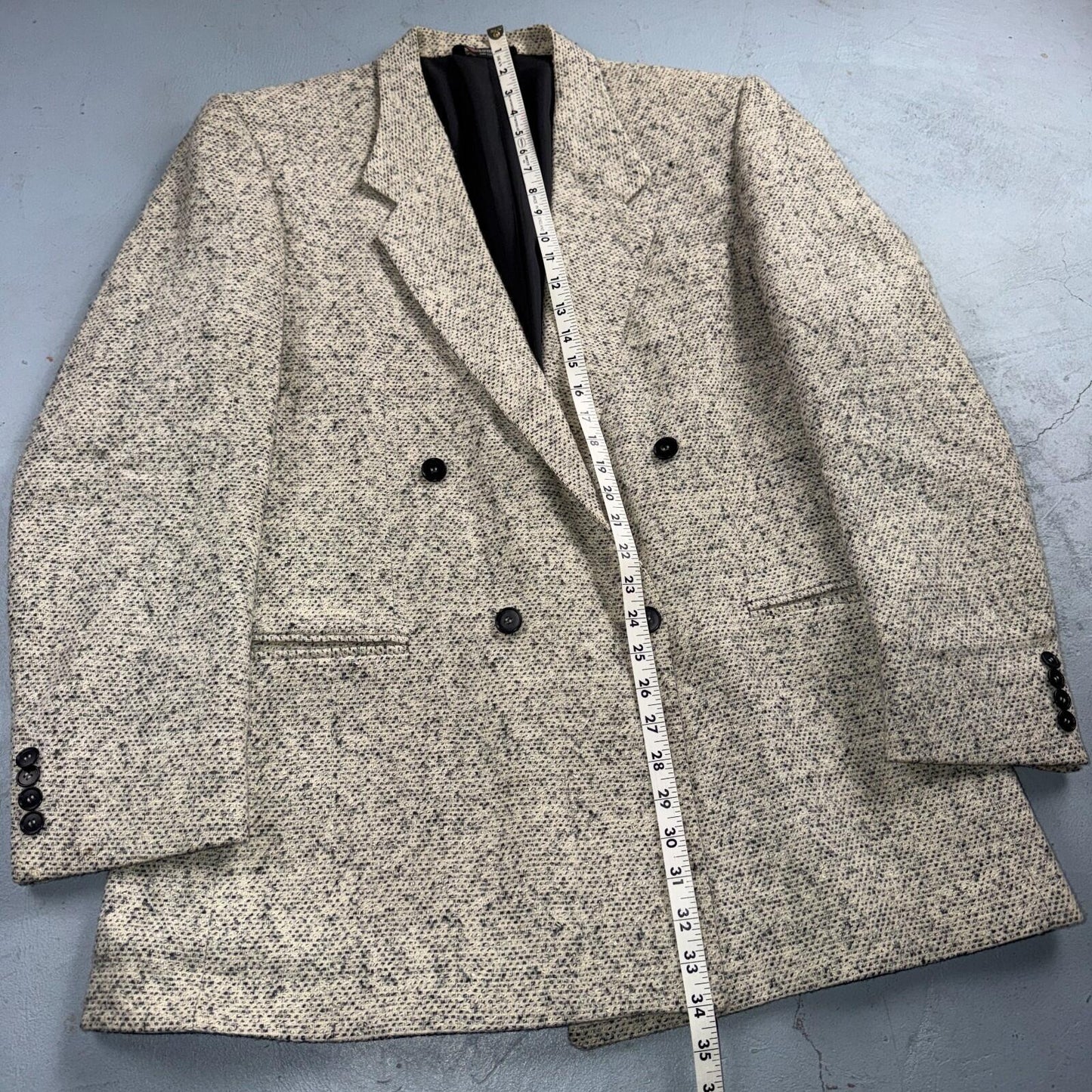 Vintage Blazer Shryocks Double Breast Mens 42 Wool Tweed Sport Suit Coat 80s