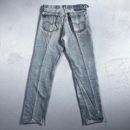 Levis 501 Vintage 90s USA XX Straight Leg Jeans 33x36 Light Wash Act 30x30