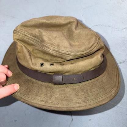 Filson VTG Tin Cloth Packer Hat Made in USA Large Used Worn Canvas USA 80s
