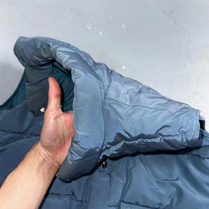 Woolrich VTG Vest Mens L Baby Blue Puffer Down Quilted Snap Up Made In USA 80s