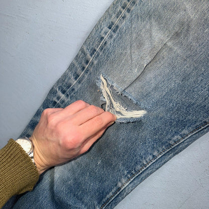 Levis 501 Vintage 80s Redline Selvedge USA XX Jeans Light Wash 35x34 Act 32x29