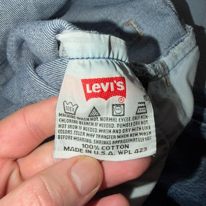Levis 501 Vintage 90s USA XX Straight Leg Jeans Blue Light Wash 38x30 Act 35x26