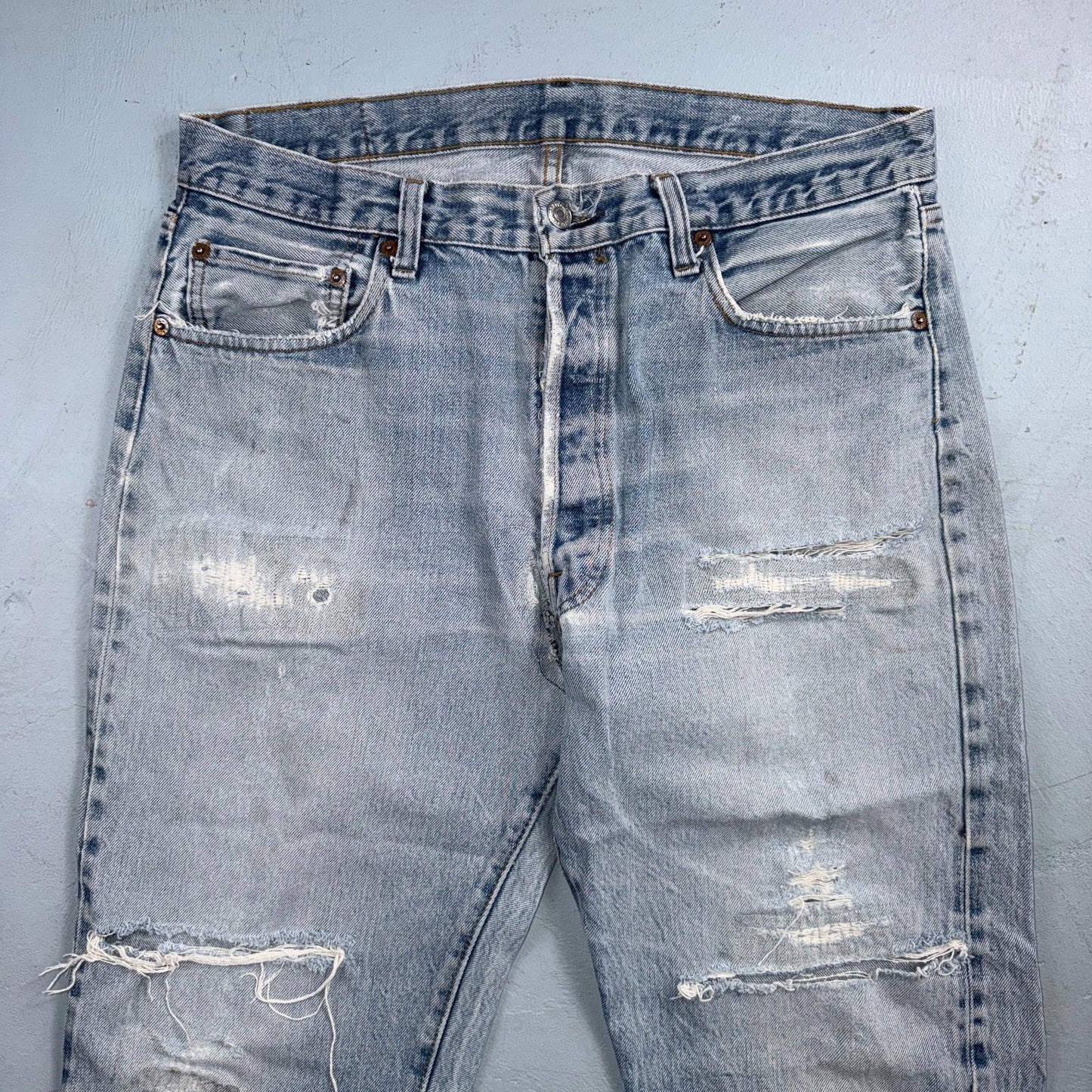 Levis 501 Vintage 80s Redline Selvedge USA XX Jeans Light Wash 36X30 Act 33X28