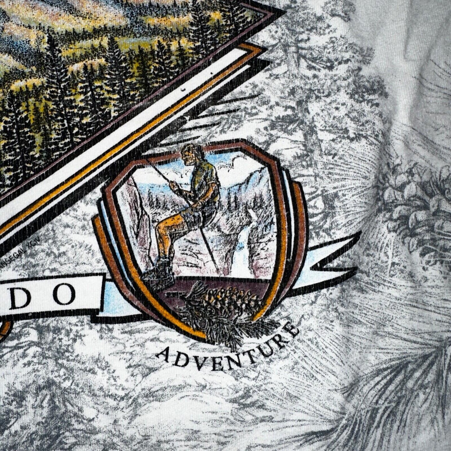 Pikes Peak Colorado Travel Anvil 90s VTG T Shirt Single Stitch Trees Explore