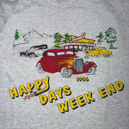 Happy Days Weekend 1996 VTG T Shirt Cars Steel Santiam Folk Art Graphic 90s USA