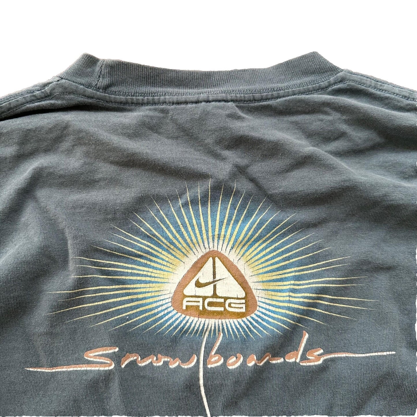 ACG Nike Snowboards Vintage T Shirt 90s Blue White Tag Rare Sports Jordan Used
