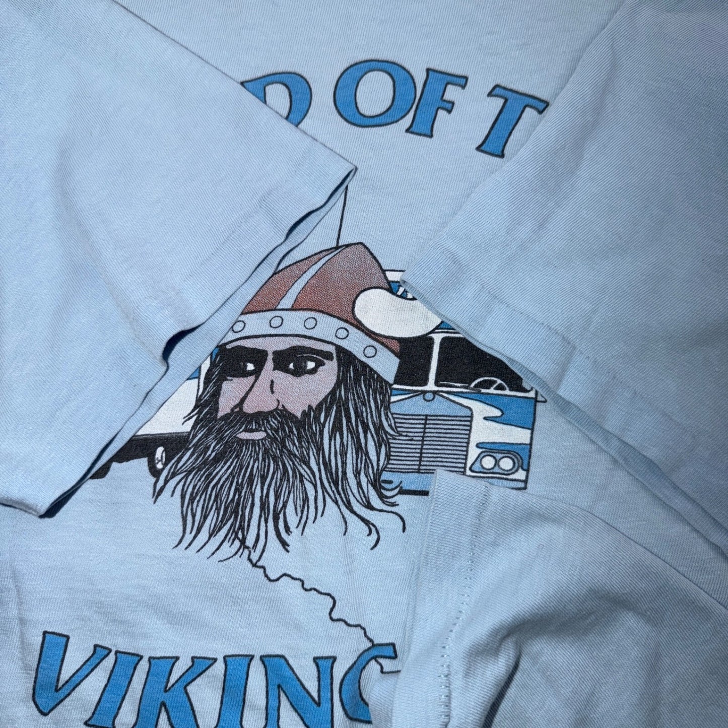 Land of the Vikings 70s VTG T Shirt Moving Promo Truck Horns California Travel