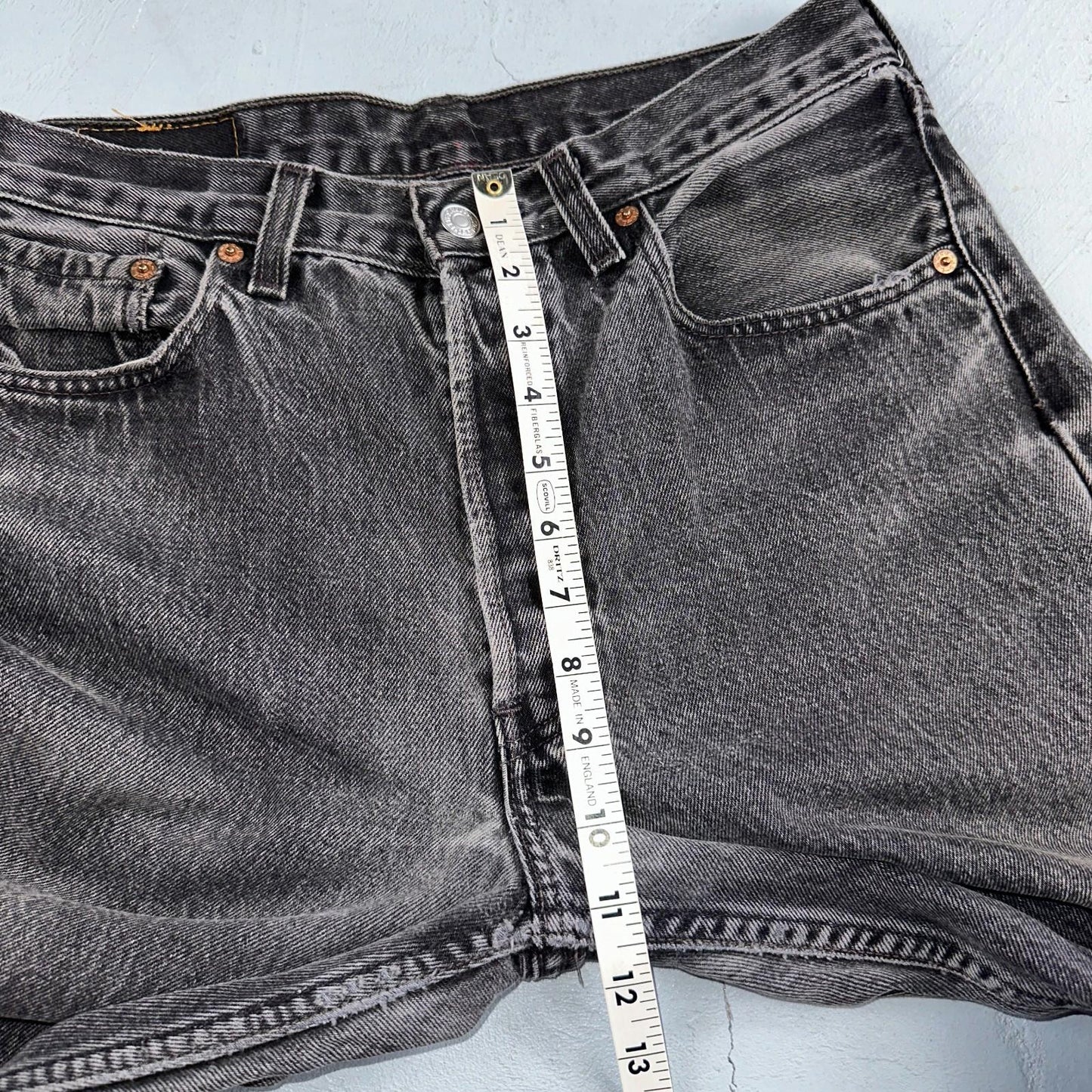 Levis 501 Vintage 90s USA XX Straight Leg Jeans Black Light Wash 32x36 Act 30x27