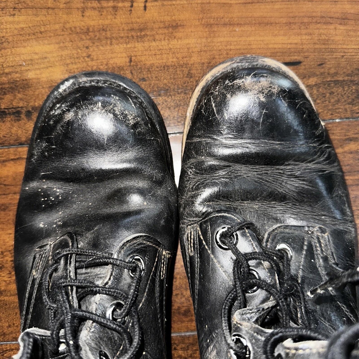 VTG Military Black Lace Up Work Boots 1950s 50s 60s Post WWII Size 8 ? High