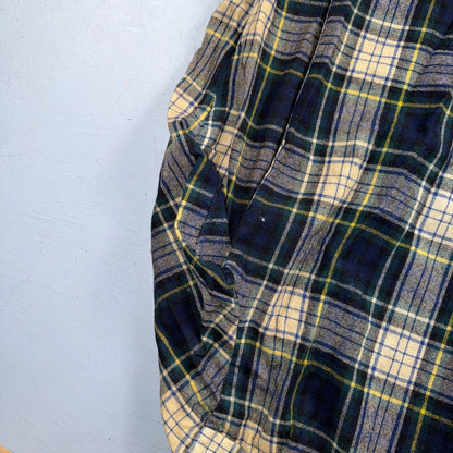 VTG 70s Penneys Towncraft Loop Collar Wool Plaid Shirt Camp Board Rockabilly