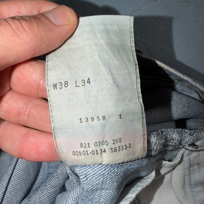 Levis 501 Vintage Y2K 90s XX Straight Leg Jeans Blue Light Wash 38x34 Act 36x34