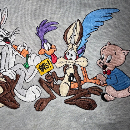 1990s Rare Vintage Acme Looney Tunes Central Logo Sweatshirt Crewneck Stained