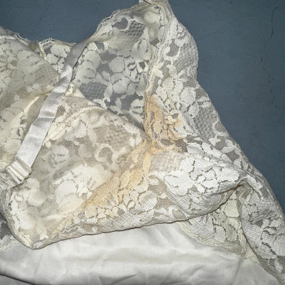 VTG 1960s Aristocraft Lingerie Slip Dress Sleepwear Full Sweep Nightgown Lace