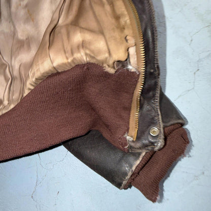 VTG 50s Sierra Sportswear Horsehide Leather Jacket Distressed Buco A2 Bomber
