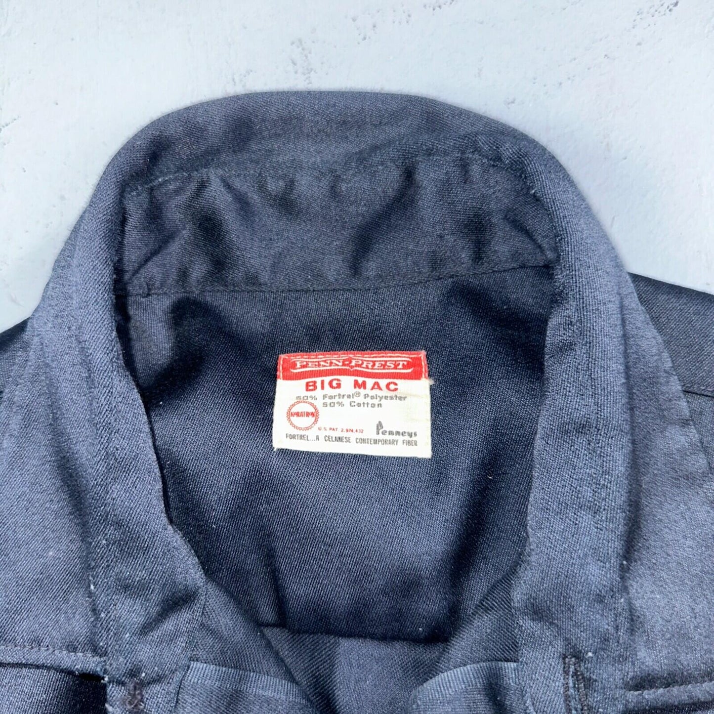 Vintage Penneys Big Mac Shirt Dark Navy Blue 70s 1970s 50/50 JC Penney