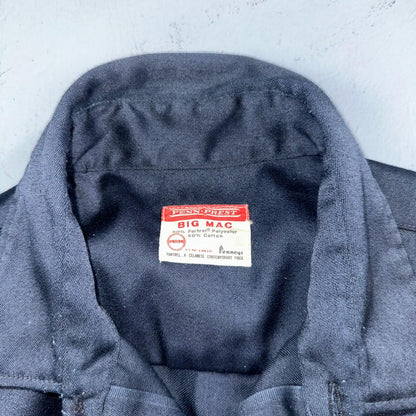 Vintage Penneys Big Mac Shirt Dark Navy Blue 70s 1970s 50/50 JC Penney