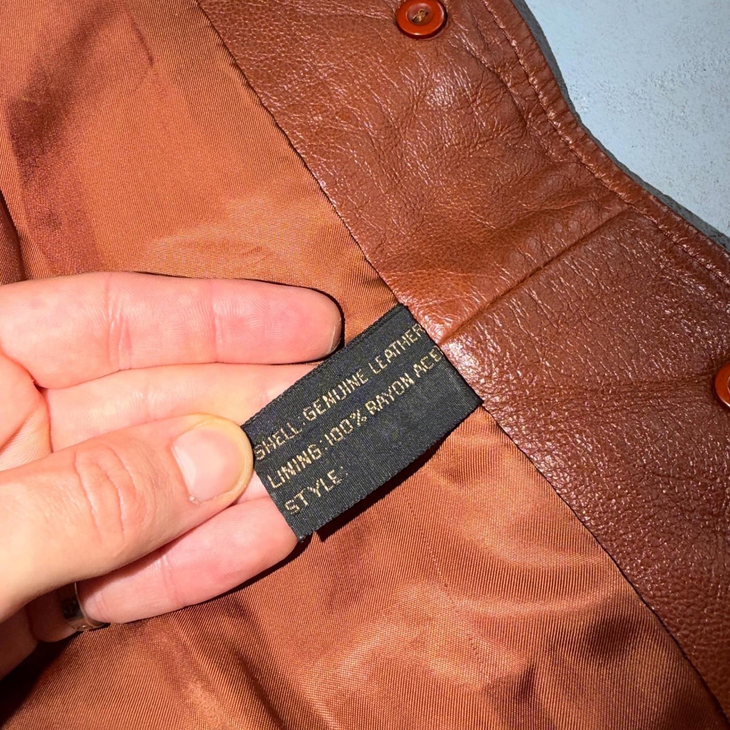 VTG Wilsons Women's Brown 100% Leather Jacket Trench Car Coat Belted 80s 90s