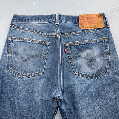 Levis 501 Vintage 90s USA XX Straight Leg Jeans Blue Light Wash 34x33 Act 31x28